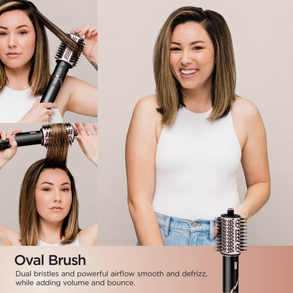 Shark Hair Dryer | FlexStyle Hair Styling System | Portable & Powerful Blow Dryer Brush | Hair Curler & Volumizer | 6 Styling Tools Included | Best for All Hair Types | Black | HD440BKC