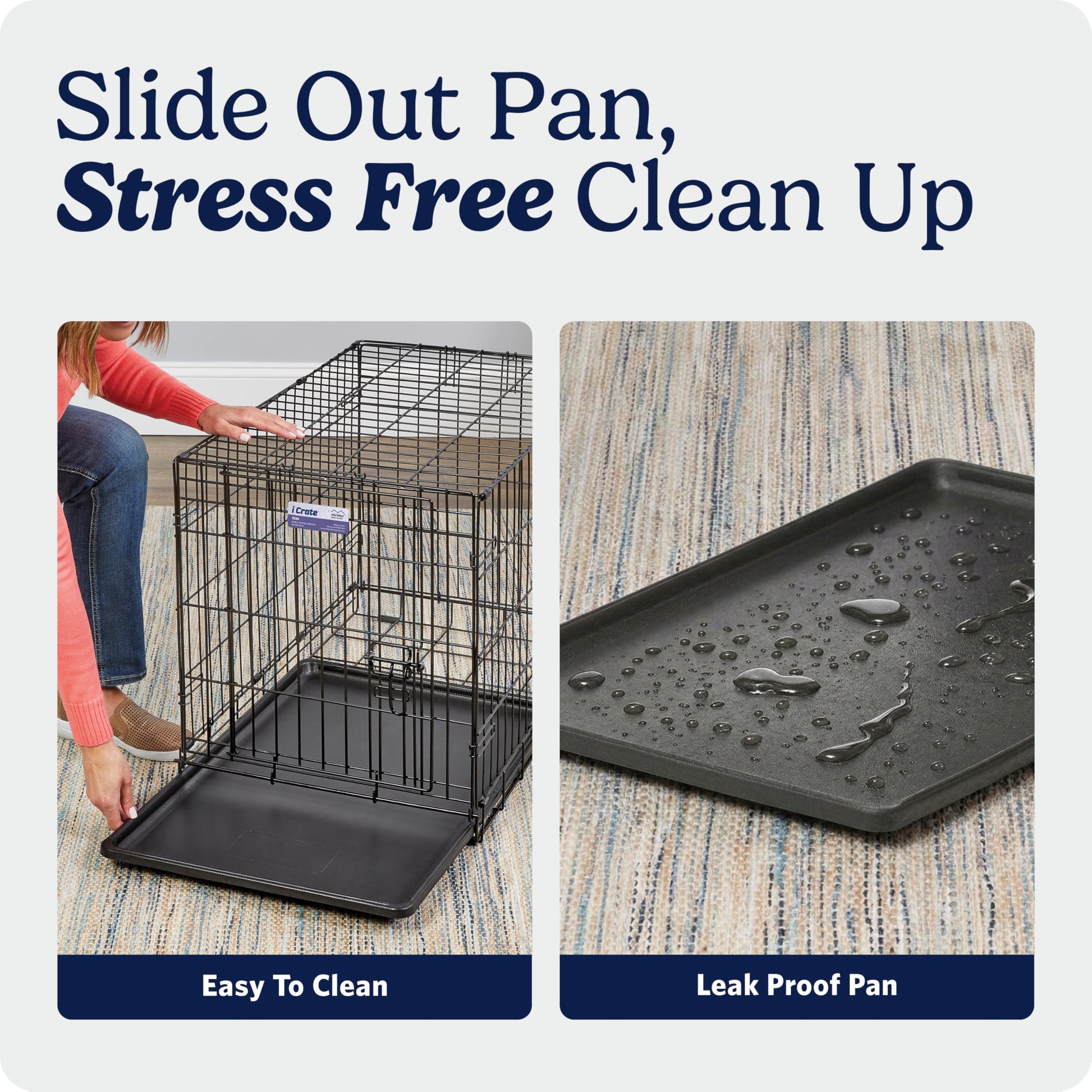 MidWest Homes for Pets 22-Inch iCrate for Extra-Small Breeds, Up to 15 lbs, Single Door Folding Dog Crate with Divider Panel, Leak-Proof Tray & Secure Latch, Portable, Durable & Easy to Assemble MidWest Homes for Pets