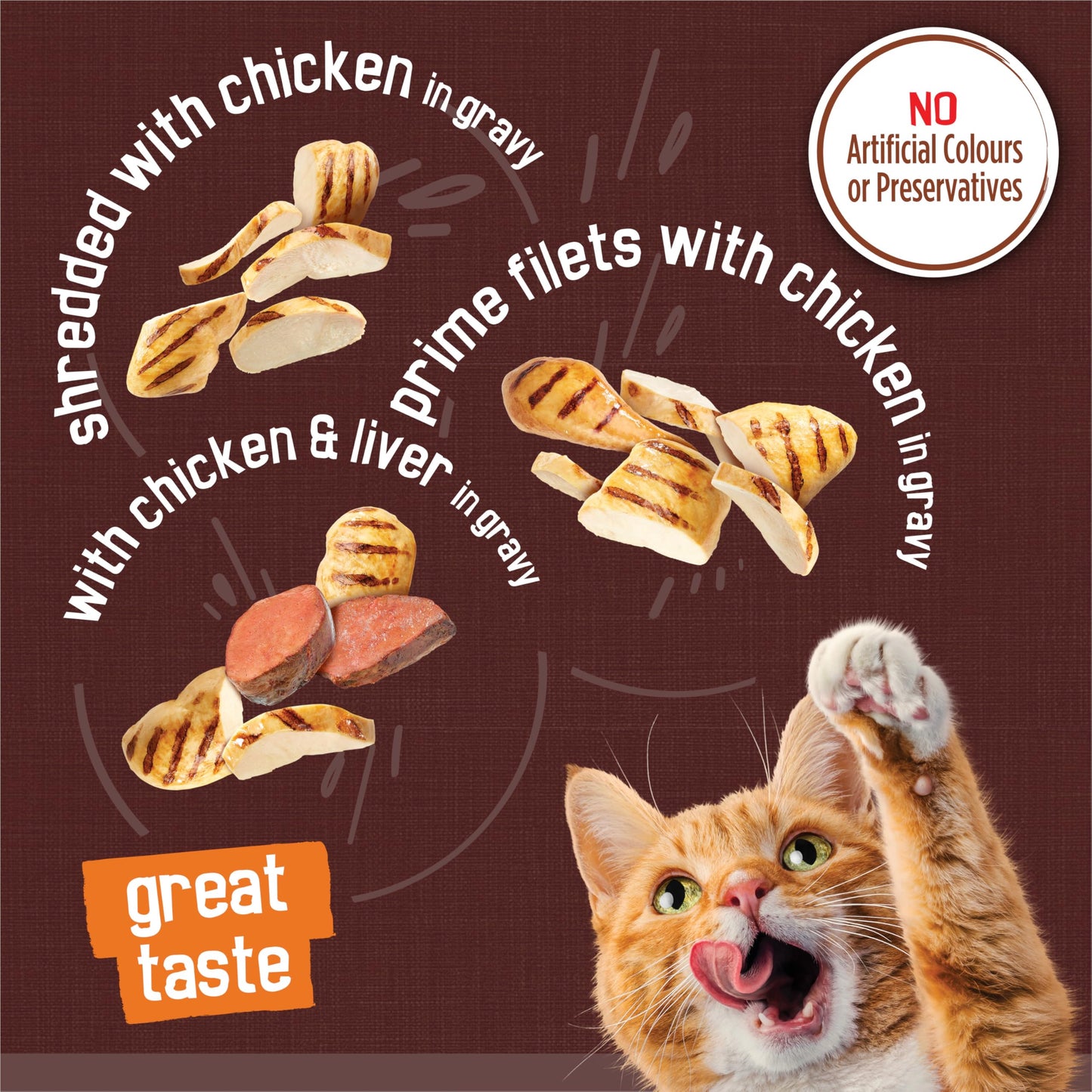 Friskies Gravy Pleasers Wet Cat Food, Chicken Variety Pack 3 Flavours - 156 g Can (24 Pack)