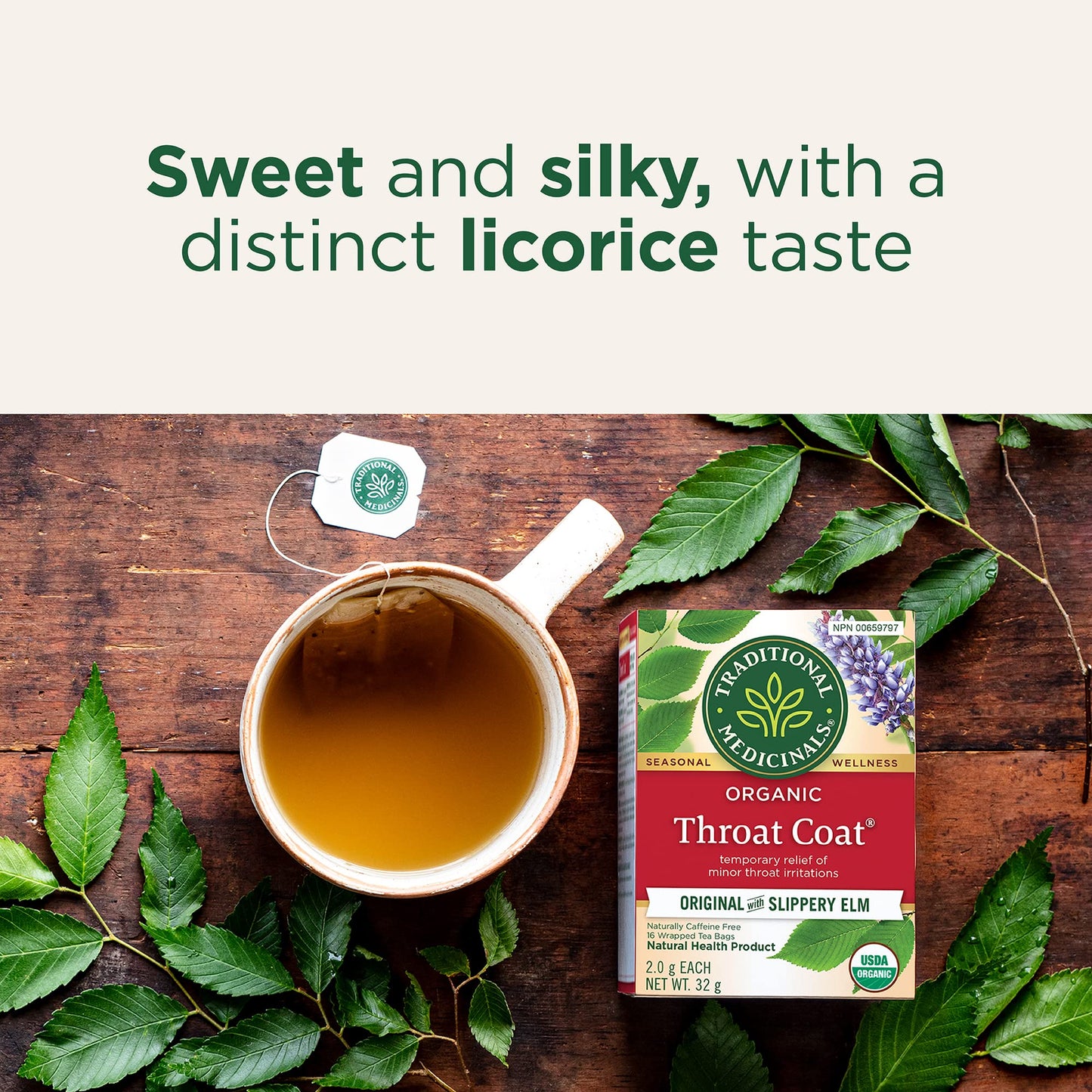 Traditional Medicinals Organic Throat Coat Herbal Tea - 6 Pack (96 Tea Bags) - Soothing Blend for Throat Comfort