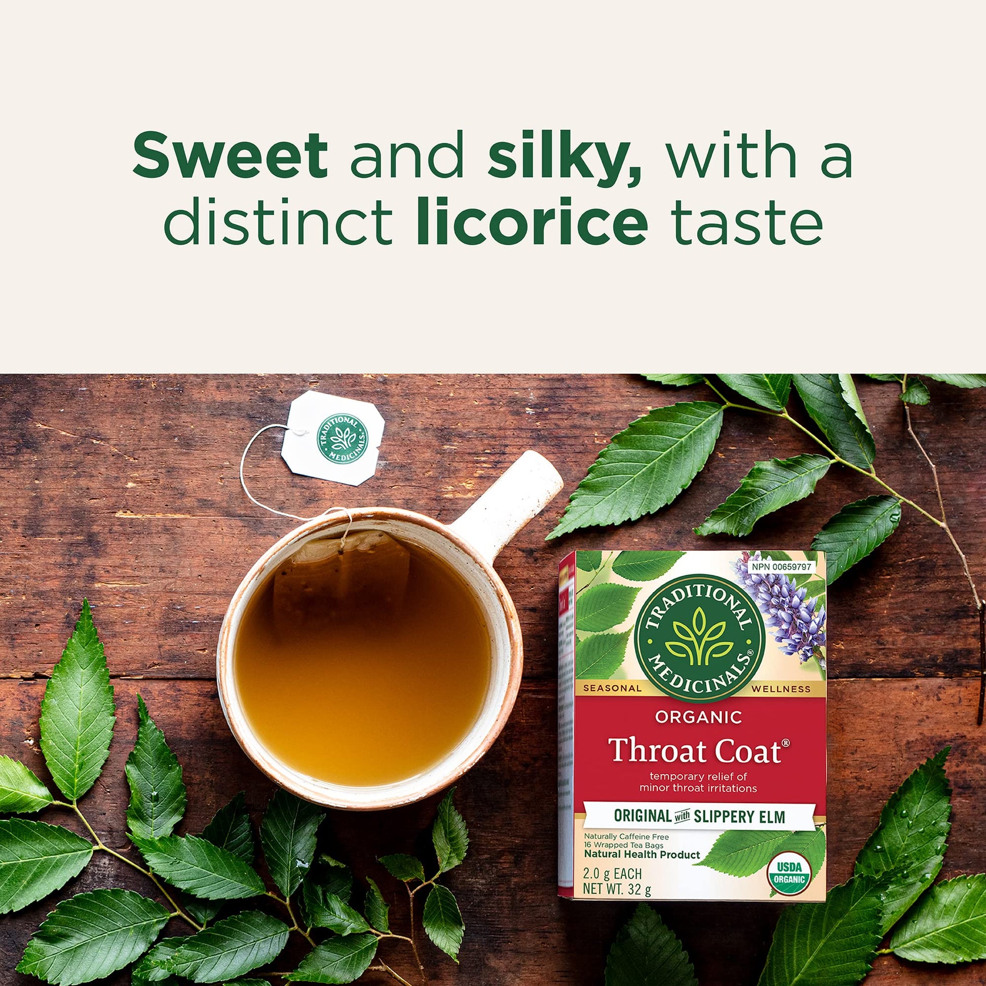 Traditional Medicinals Organic Throat Coat Herbal Tea - 6 Pack (96 Tea Bags) - Soothing Blend for Throat Comfort