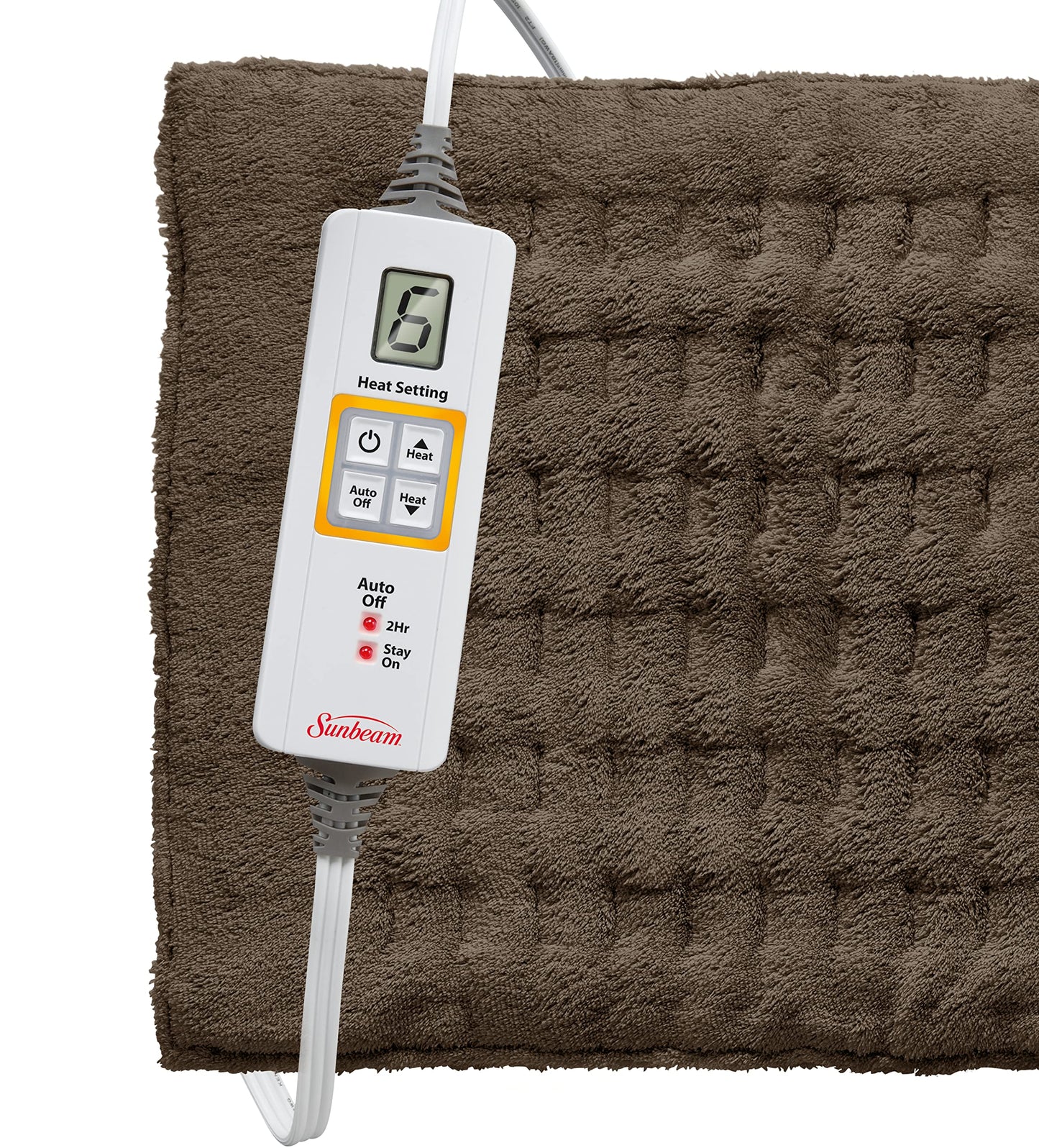 Sunbeam Premium Heating Pad with XpressHeat Technology - Electric Heating Pad for Neck, Shoulder and Back Pain, King Size, Brown - Available at All In One Marketplace Canada
