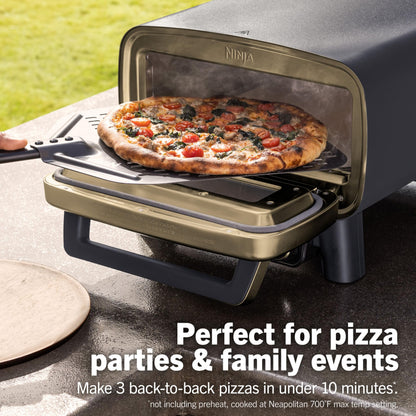 Ninja Artisan Pizza Oven, 12-in/30.5cm 3-Min Pizza, 700F/371°C, 5-n-1, Gray Ninja