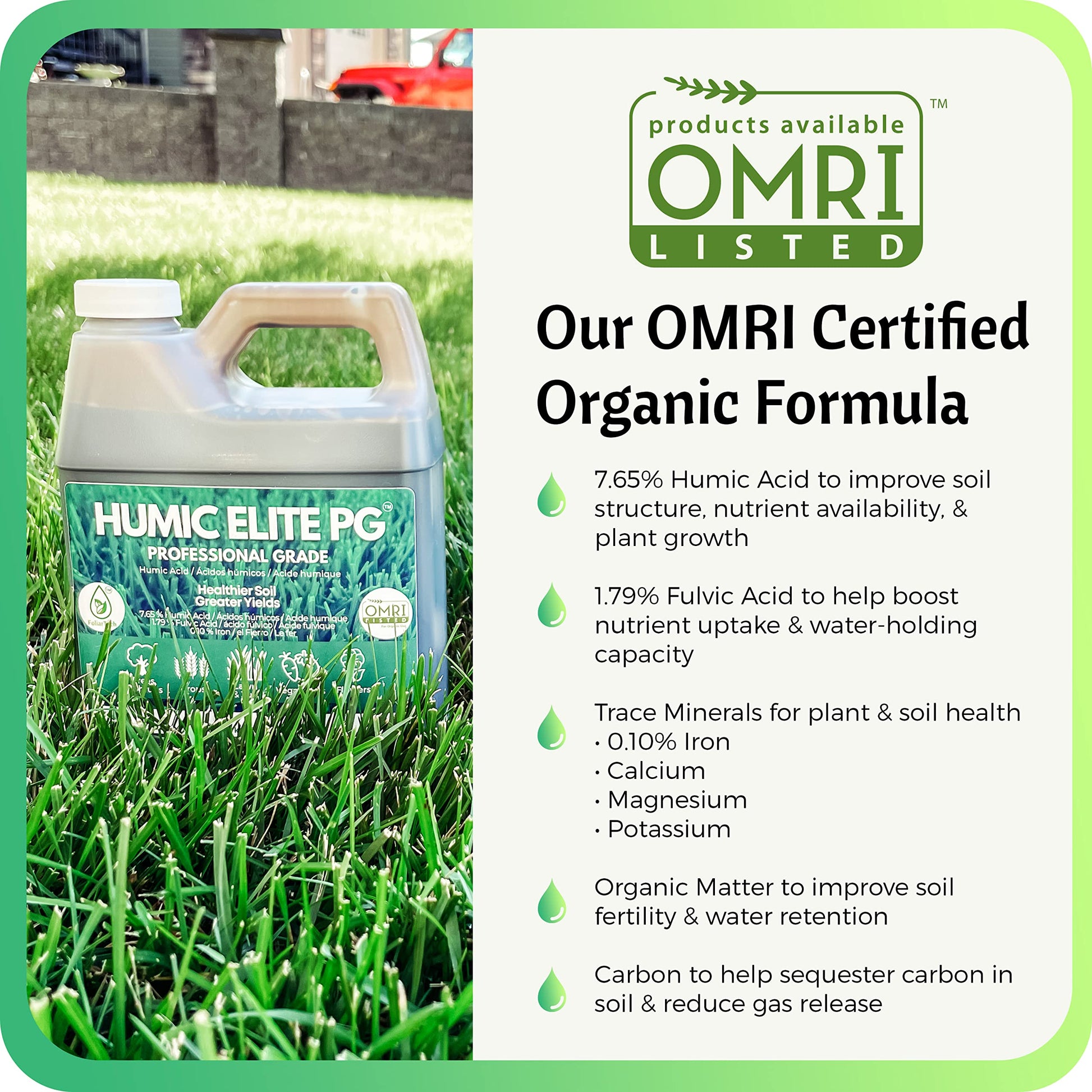 Humic Acid Organic Lawn Fertlizer - Fulvic Humic Mineral Blend for Trees, Shrubs, Ornamentals, Vegetables & Crops - Enhancer & Garden Soil Conditioner by FoliarTech, 4L - Available at All In One Marketplace Canada