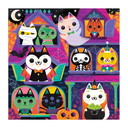 Mudpuppy Haunted House Cats Glow in the Dark Puzzle – 300 Piece Puzzle Featuring Spooky Cats on Halloween