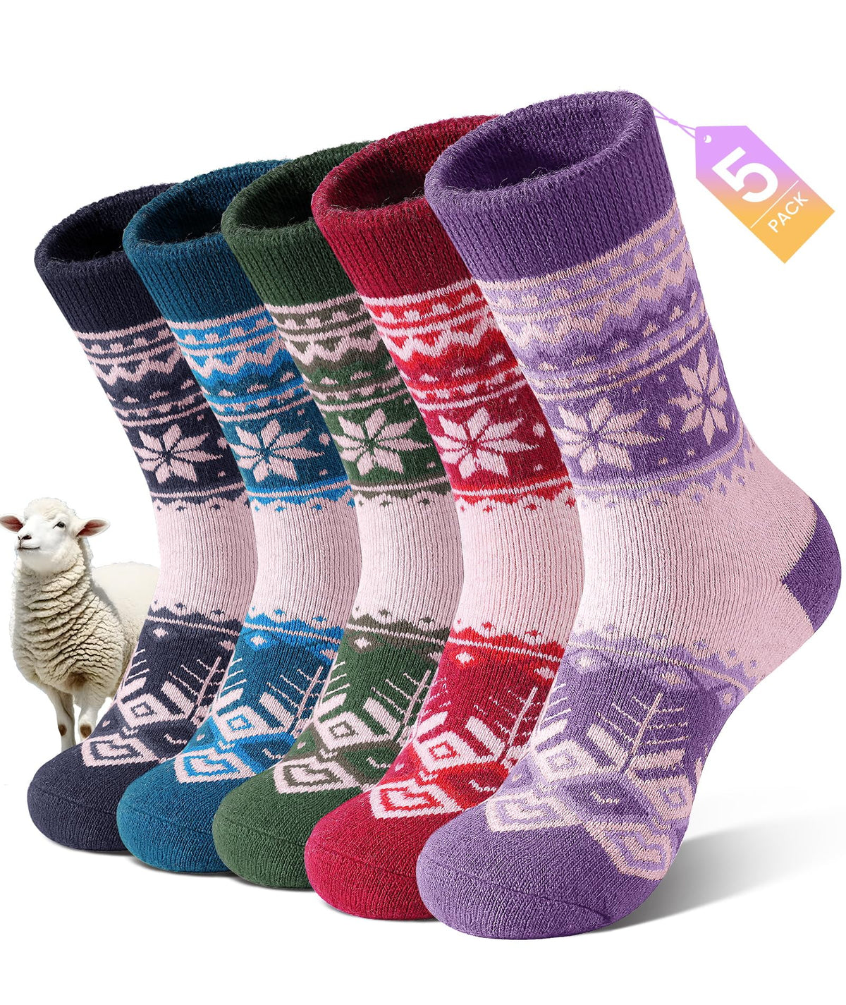 SIMIYA Merino Wool Socks for Women 5 Pairs Extra Thick Winter Thermal Warm 🍁 All In One Marketplace Canada
