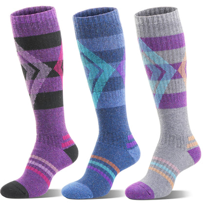 Welwoos Merino Wool Ski Socks for Mens Womens Thermal Winter Thick Warm Long Socks for Skiing Outdoor Sports Snowboarding 3 Pairs Gifts Stocking Stuffers for Men Women (Assorted,M) 🍁 All In One Marketplace Canada