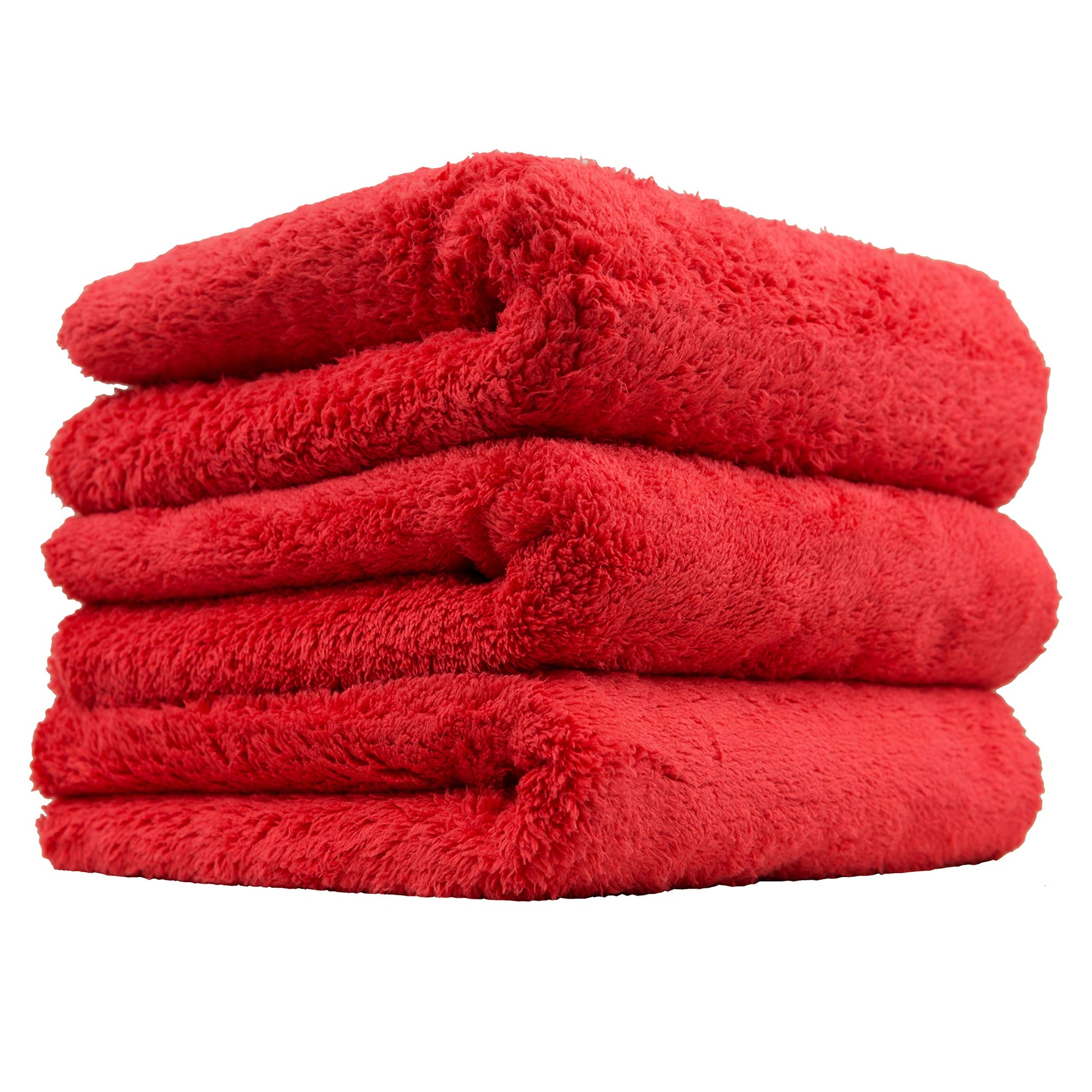 Chemical Guys Happy Ending Ultra Plush Edgeless Microfiber Towel, Red, 16" x 16" (Pack of 3) Chemical Guys