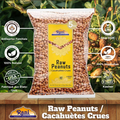 Rani Raw Whole Peanuts with Skin, 80oz (5lbs) - Unsalted, Uncooked Spanish Grade