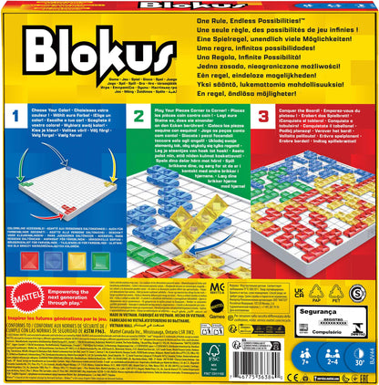 Mattel Games Blokus Strategy Board Game for Kids & Families with Color Blind Accessible Pieces & Just One Rule