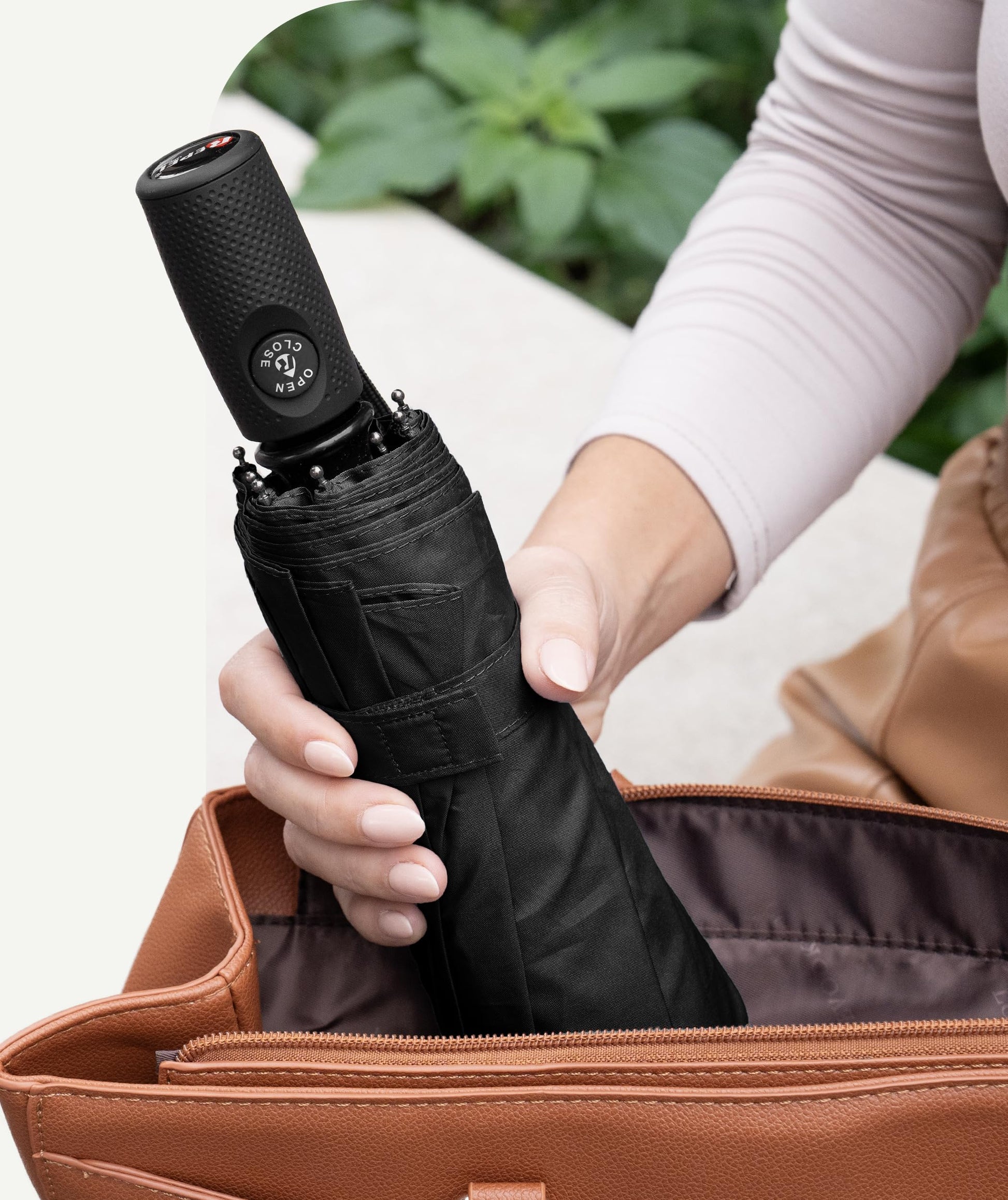 Repel Windproof Travel Umbrella - Compact & Withstands Winds up to 100MPH, Strongest Premium Auto Folding Umbrella for Rain and Sun - Durable, Light & Portable for Women & Men, Fits Backpack & Cars - Available at All In One Marketplace Canada