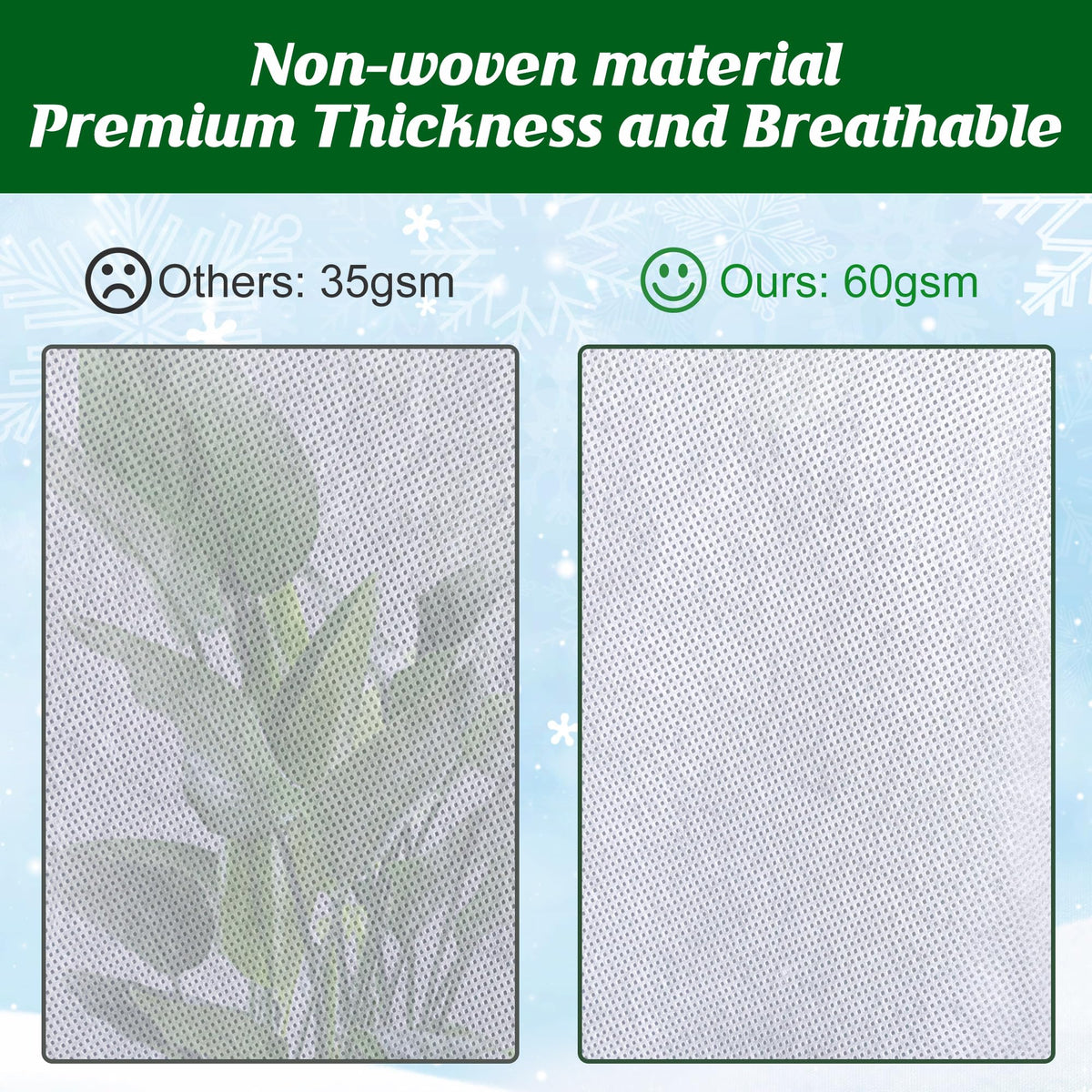 47" X 31.5"Winter Drawstring Plant Covers - 3 Packs Warm Plant Protection Cover Bags, Frost Cloth Blanket Protecting Fruit Tree Potted Plants from Freezing Animals Eating 🍁 All In One Marketplace Canada