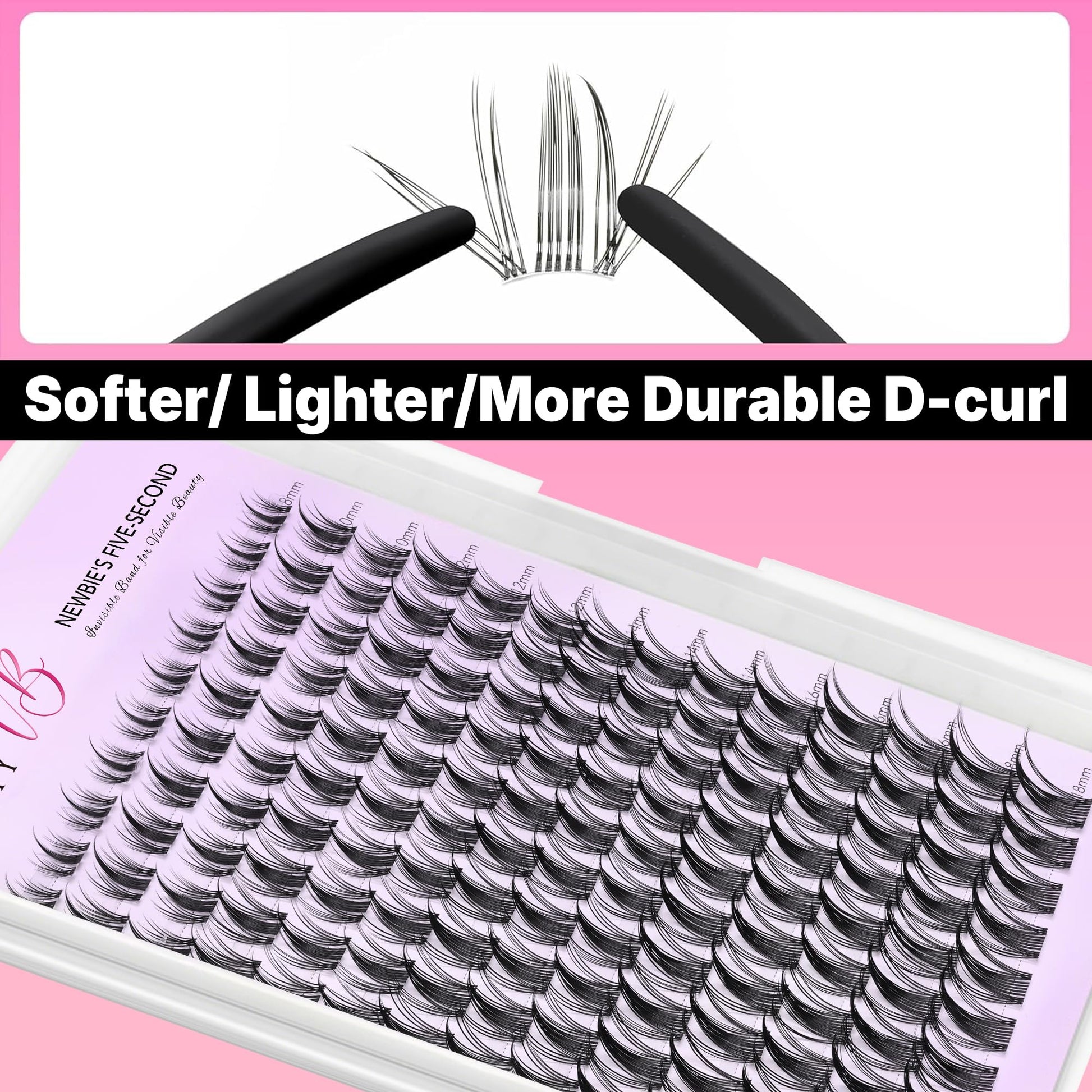 VEYESBEAUTY Lash Clusters Eyelashes Cluster Lashes Extensions Newbie's Five-Second Layered Eyelash Clusters False Eyelashes Wispy Mixed Length Fluffy(Manga, 8-16mm)