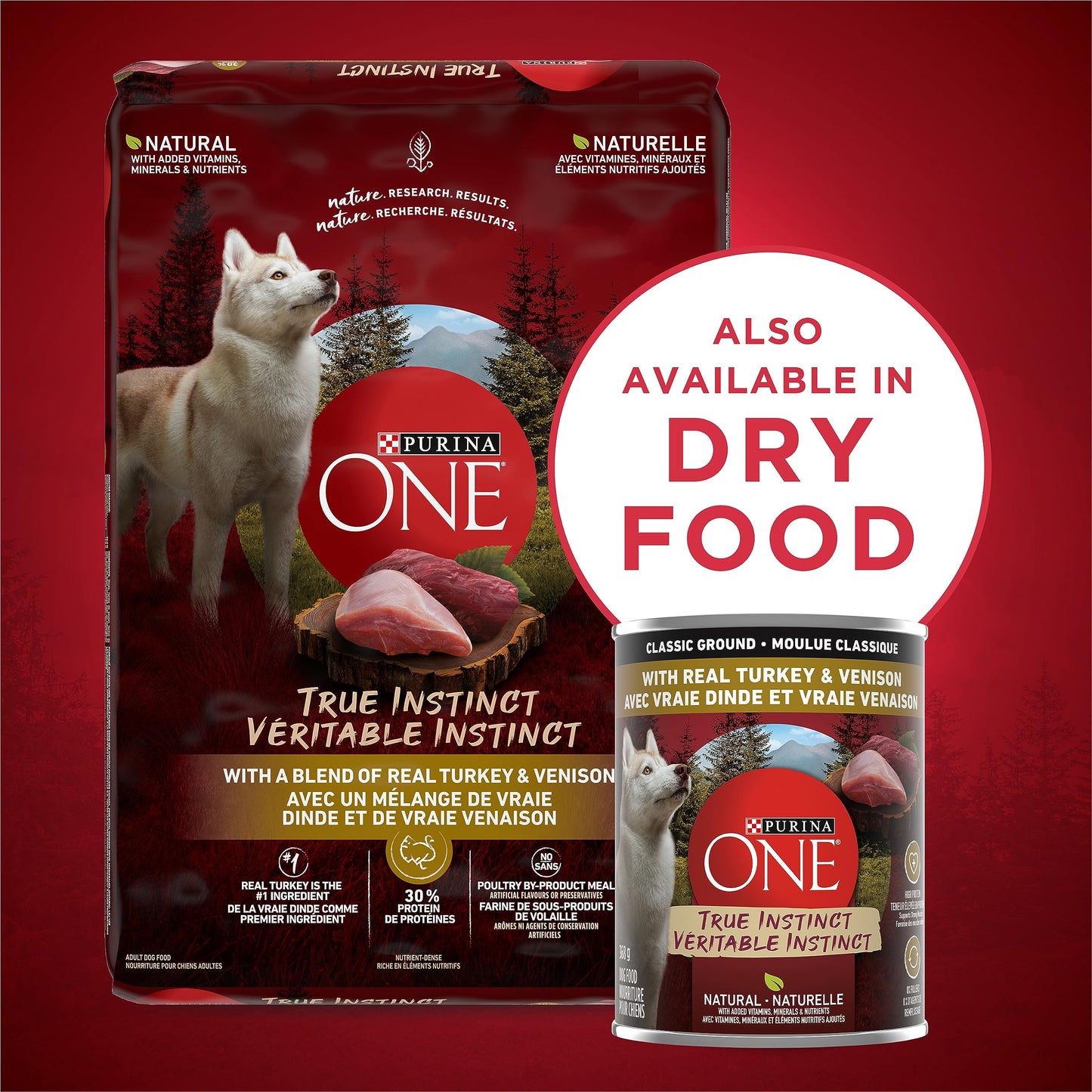 Purina ONE True Instinct Wet Dog Food, Ground Turkey & Venison (12 Pack) Purina ONE