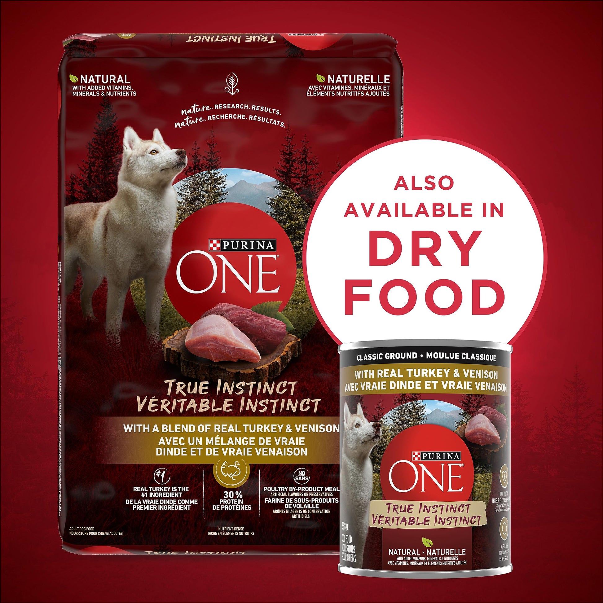 Purina ONE True Instinct Wet Dog Food, Ground Turkey & Venison (12 Pack) Purina ONE
