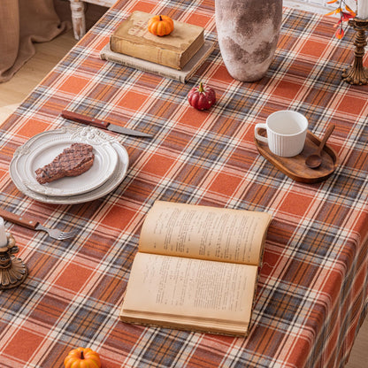 AQOTHES Plaid Fall Tablecloth Thanksgiving Rectangle 60x84 Inch Rust Orange 🍁 All In One Marketplace Canada