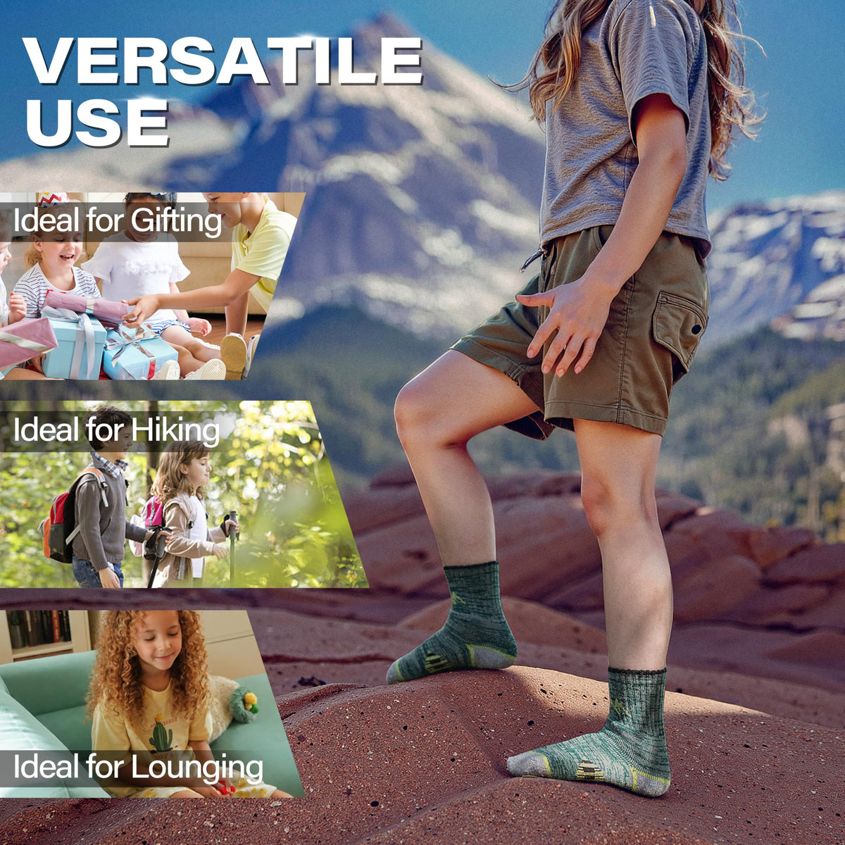 ANTSANG Kids Toddlers Boys Girls Merino Wool Hiking Athletic Crew Socks 🍁 All In One Marketplace Canada