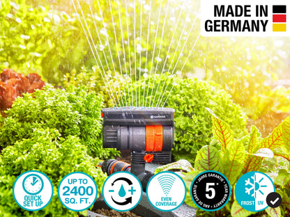 Gardena N83-SZMXFP Frost-Proof ZoomMaxx Oscillating Sprinkler on Spike, 2,300 Sq. Ft. Coverage, Spike Base for Flexible and Precise Watering, Includes Waterstop Quick Connector, Made in Germany 🍁 All In One Marketplace Canada