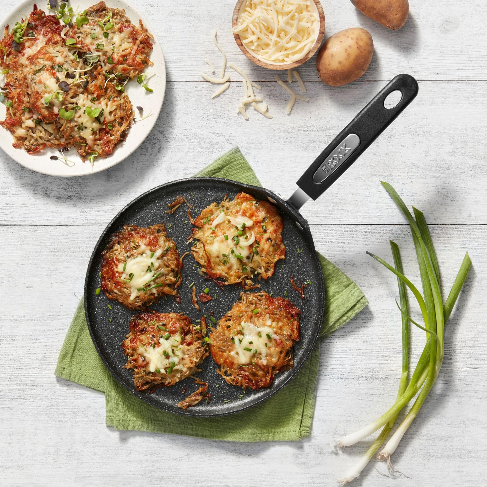 Starfrit The Rock 26cm (10") Non-Stick Multi Pan - Tawa - Durable Forged Aluminum - Oven Safe - PFOA Free - Easy to Clean - Black