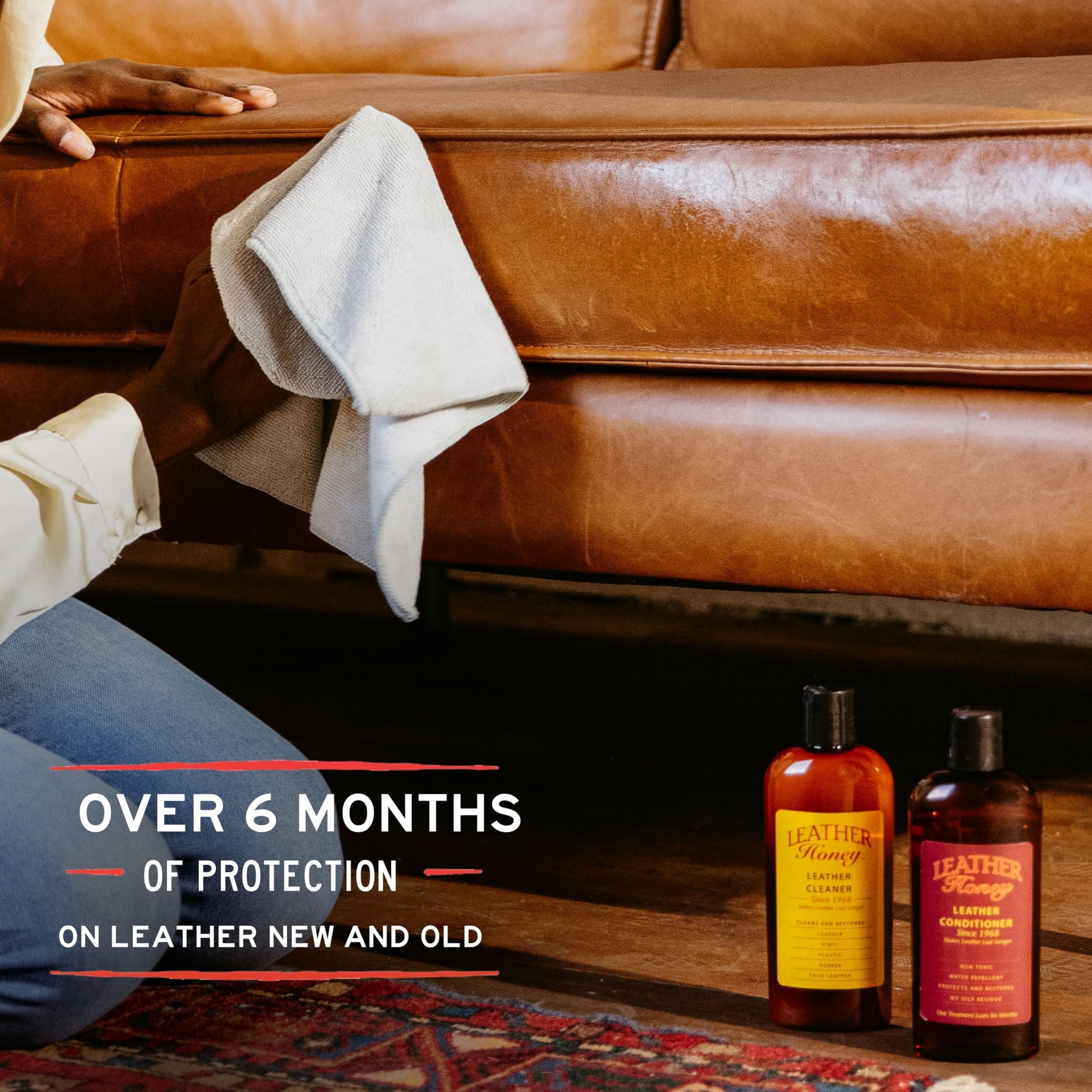 Leather Honey Leather Conditioner - Quality Leather Care Since 1968 - Leather Conditioner for Auto Interiors, Furniture, Shoes, Bags, Accessories & Apparel - 8oz