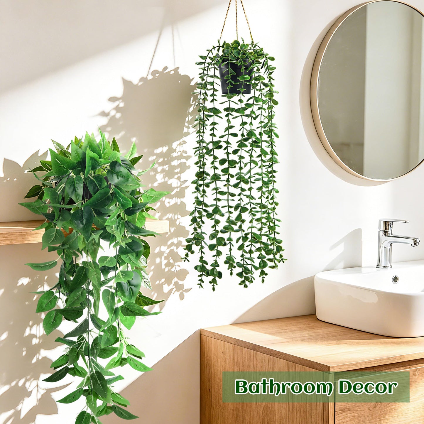 Der Rose 4Pcs Fake Plants, Artificial Plants Fake Hanging Plants for Boho Home Bathroom Bedroom Living Room Office Wall Shelf Decor Indoor Outdoor - Available at All In One Marketplace Canada