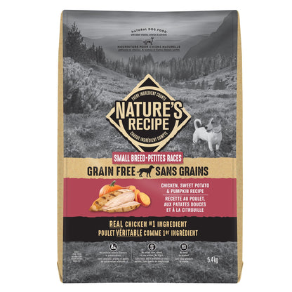 Nature's Recipe Small Breed Grain Free Natural Dry Dog Food Chicken, Sweet Potato & Pumpkin Recipe 5.4 kg (Pack of 1)