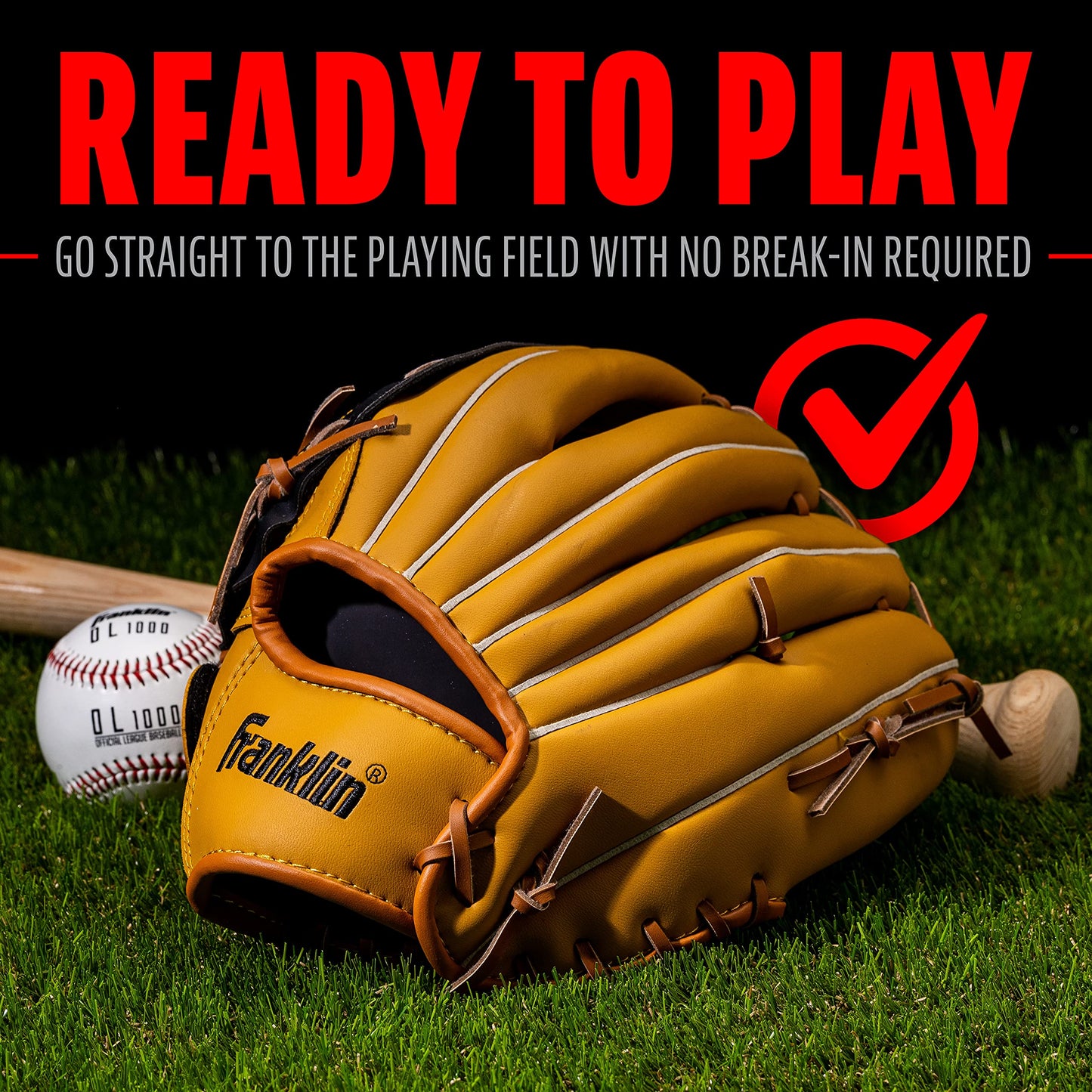 Franklin Sports Baseball and Softball Glove - Field Master - Baseball and Softball Mitt - Adult and Youth Glove - Outfield - Left Hand Throw - 13" 🍁 All In One Marketplace Canada