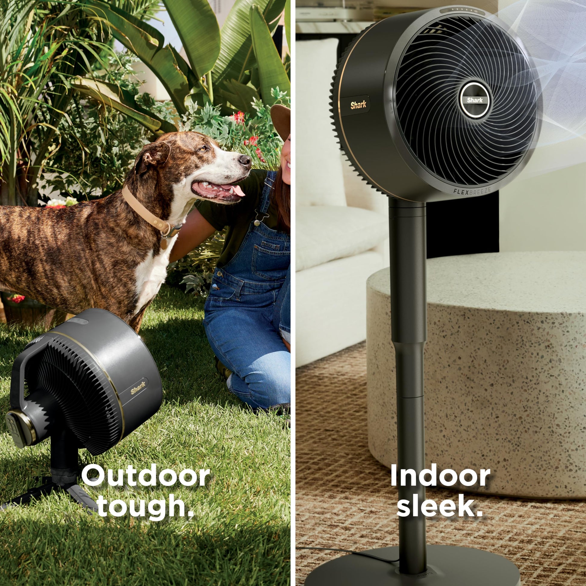Shark FlexBreeze Outdoor & Indoor Fan with InstaCool Misting attachment, Cordless & Corded, from pedestal to tabletop. Portable, 24-hour runtime, quiet, powerful, 70ft Range, FA222C (Canadian Version) - Available at All In One Marketplace Canada