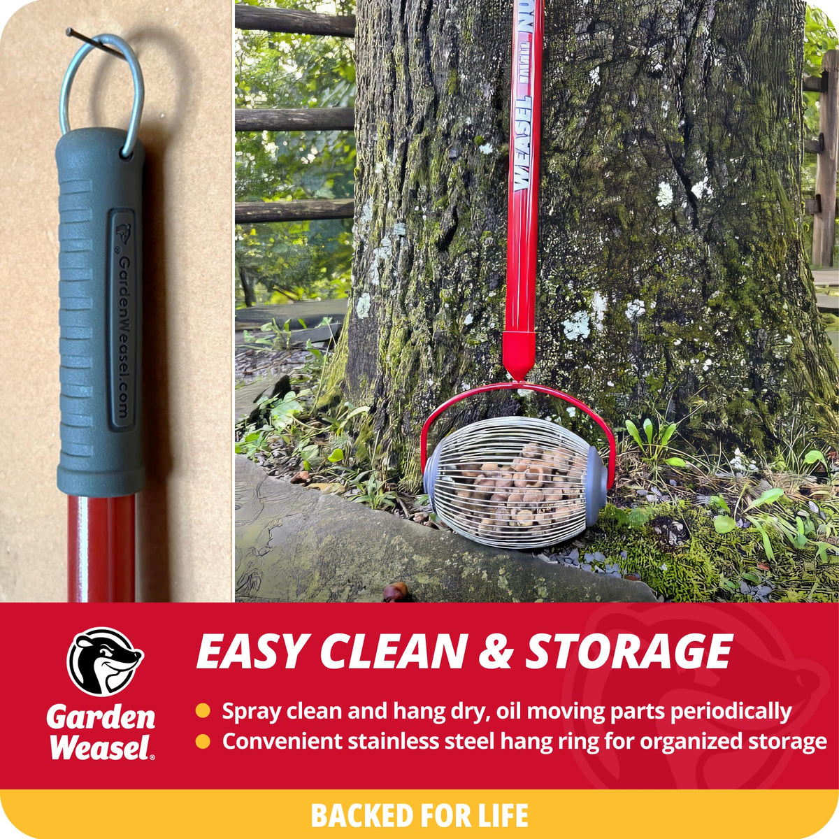 Garden Weasel Nut Gatherer - Small Cage | Pick Up Small Acorns, Buckeyes, Beech Nuts | Nut Collector and Picker Upper Roller | 95334