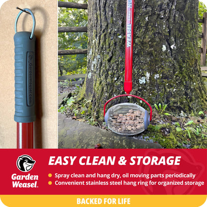 Garden Weasel Nut Gatherer - Small Cage | Pick Up Small Acorns, Buckeyes, Beech Nuts | Nut Collector and Picker Upper Roller | 95334