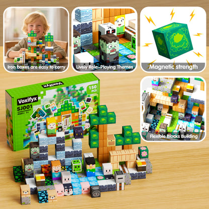 Magnetic Blocks-150PCS Magnetic Building Blocks Set, Kids Classroom Toy for Toddlers STEM Learning, Construction Stacking Toy for Kids Boys and Girls Christmas Birthday Gifts 🍁 All In One Marketplace Canada