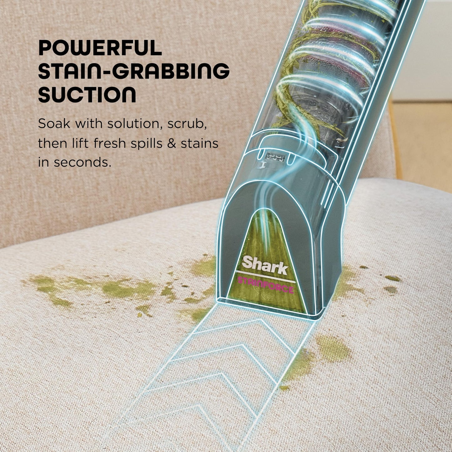 Shark StainForce Cordless Spot Cleaner, Dual-Activated Formula, OXY-Powered Stain Cleaning, Indoor/Outdoor, Carpets, Upholstery, Car Seats & Stairs, Pet Urine & Odor Remover, HX101C (Canadian Version) - Available at All In One Marketplace Canada