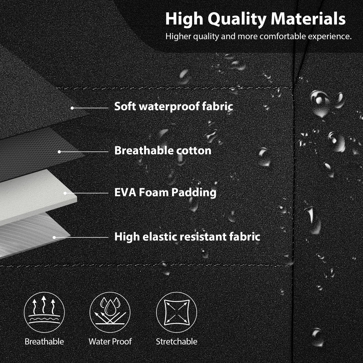 CAR Pass Neoprene Waterproof Two Front Car Seat Covers Set- Universal Fit for Vehicles, Airbag Compatiable(Black)