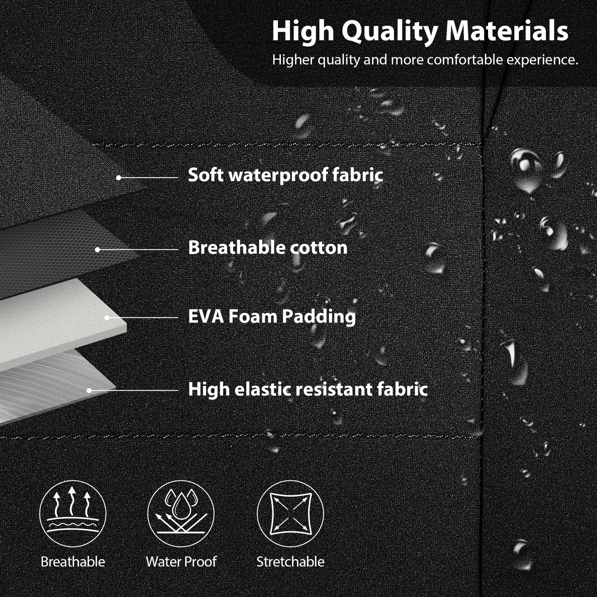 CAR Pass Neoprene Waterproof Two Front Car Seat Covers Set- Universal Fit for Vehicles, Airbag Compatiable(Black)