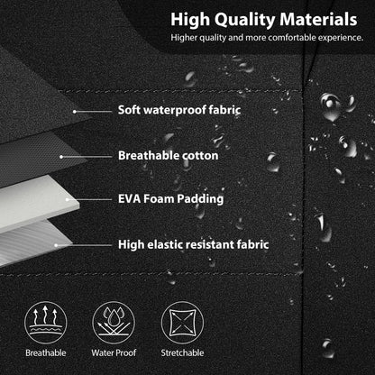 CAR Pass Neoprene Waterproof Two Front Car Seat Covers Set- Universal Fit for Vehicles, Airbag Compatiable(Black)