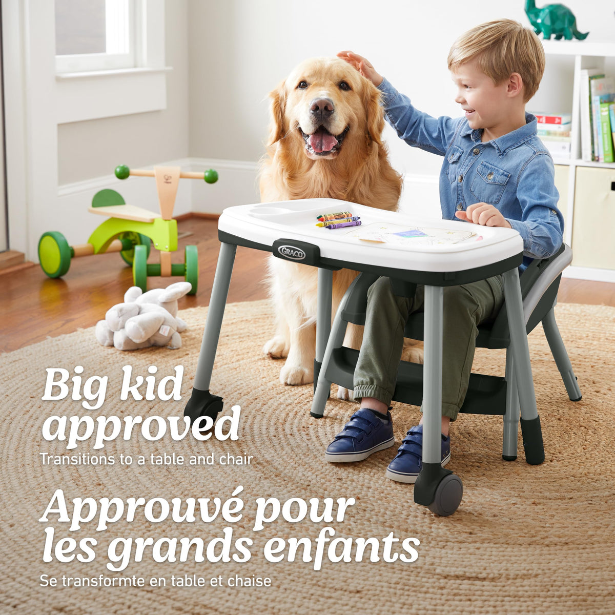 Graco Table2Table LX 6-in-1 Highchair, High Chair & Booster Seat for Babies, Toddlers and Big Kids, Asteroid