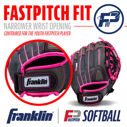 Franklin Sports Softball Glove - Left and Right Handed Softball Fielding Glove - Windmill Fastpitch Pro Series - Adult and Youth Fielding Glove - 12 Inch Right Hand Throw - Pink Franklin Sports
