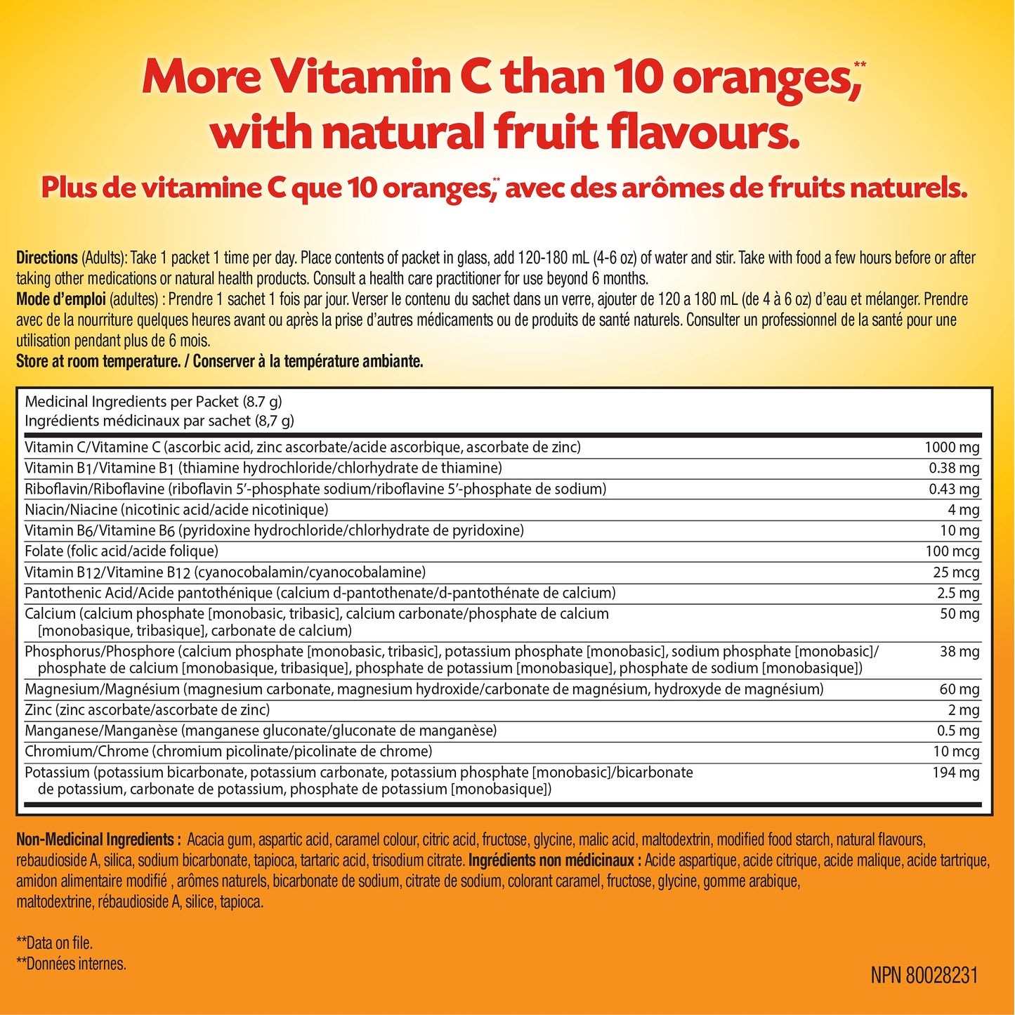 Emergen-C Immune Support Fizzy Drink Mix, A Boost of Vitamins and Minerals, Acai Berry, 30 Sachets