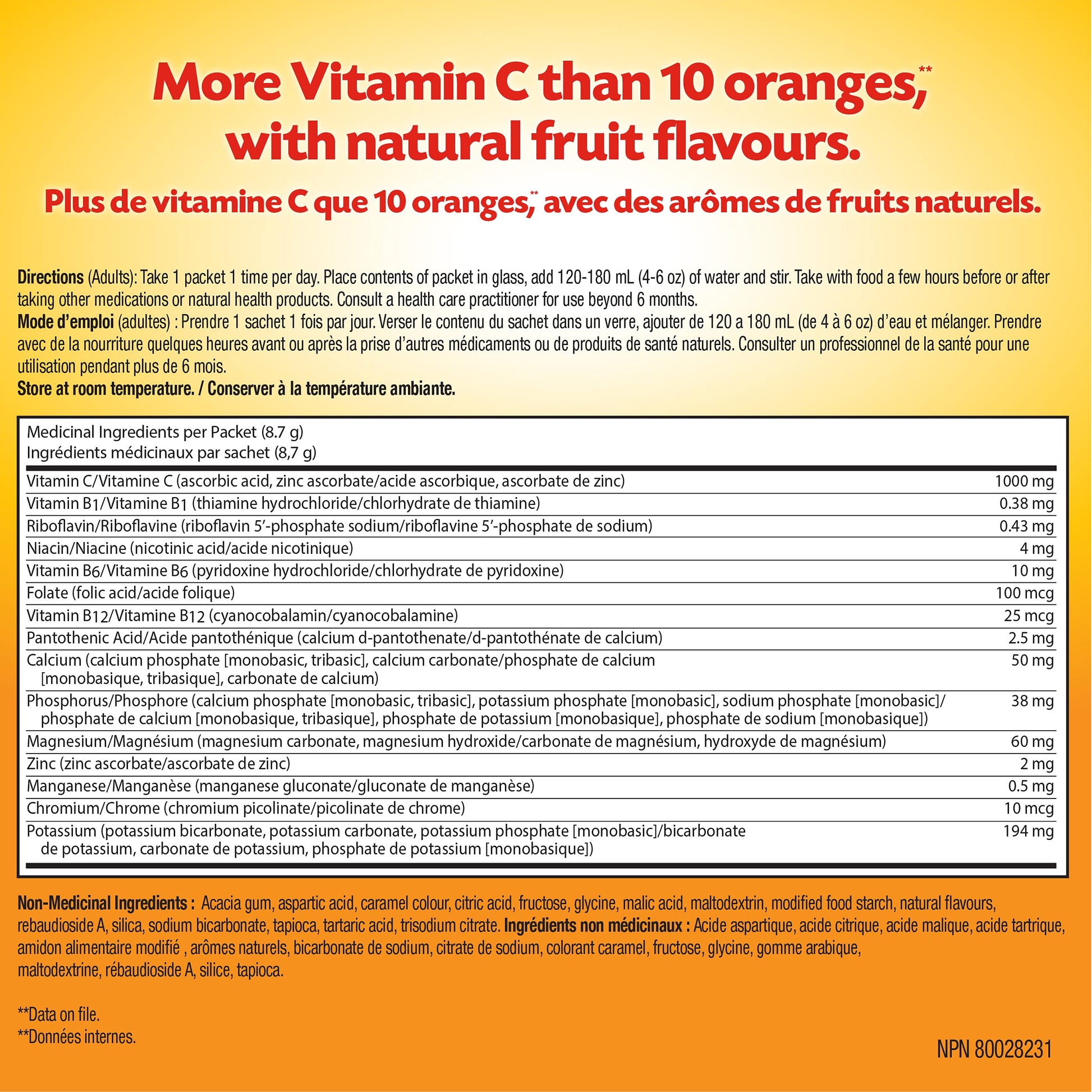 Emergen-C Immune Support Fizzy Drink Mix, A Boost of Vitamins and Minerals, Acai Berry, 30 Sachets