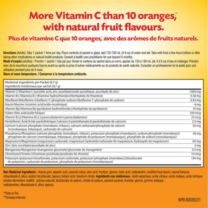 Emergen-C Immune Support Fizzy Drink Mix, A Boost of Vitamins and Minerals, Acai Berry, 30 Sachets