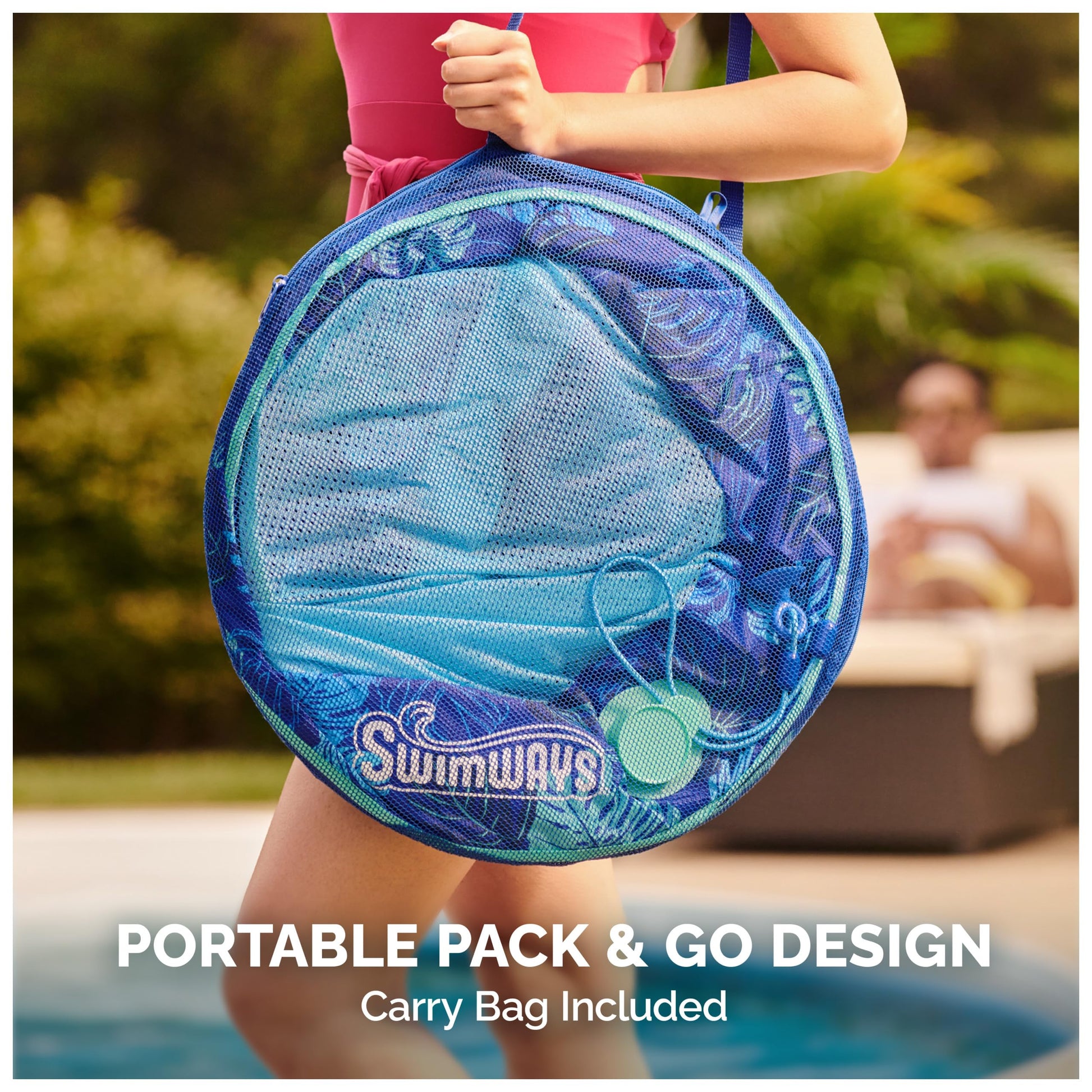 Swimways Elite Spring Float Hammock Pool Lounger, Inflatable Pool Floats Adult with Fast Inflation, Pool Hammock for Adults up to 250 lbs SwimWays