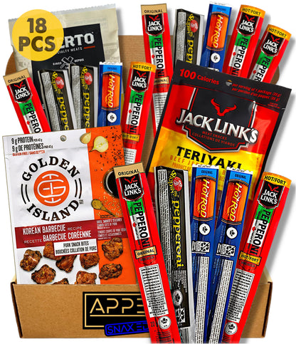 Premium Beef Jerky & Meat Snack Gift Box – Gourmet Assortment with Jack Links, Hot Rods & Oberto