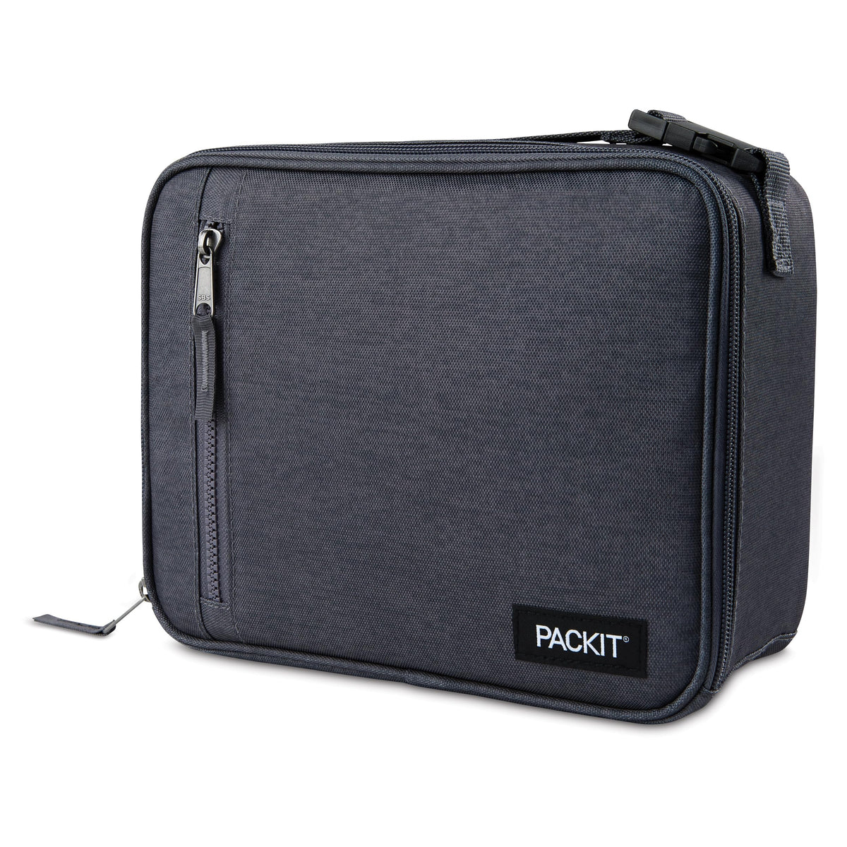 PackIt Freezable Classic Lunch Box, City Charcoal, Built with EcoFreeze® Technology, Collapsible, Reusable, Zip Closure with Front Pocket and Buckle Handle, for Work Lunch