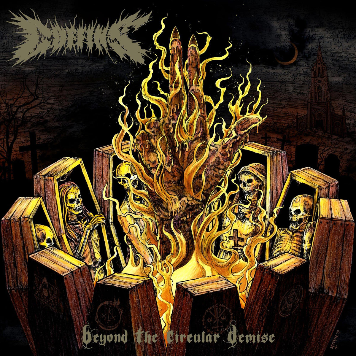 Beyond The Circular Demise (Vinyle Noir Givré avec Moutarde, Orange Halloween et Rouge Sang)