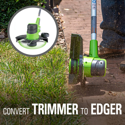 Greenworks 24V 12" Cordless String Trimmer and Blower Combo Kit, 2Ah USB Battery and Charger Included Greenworks