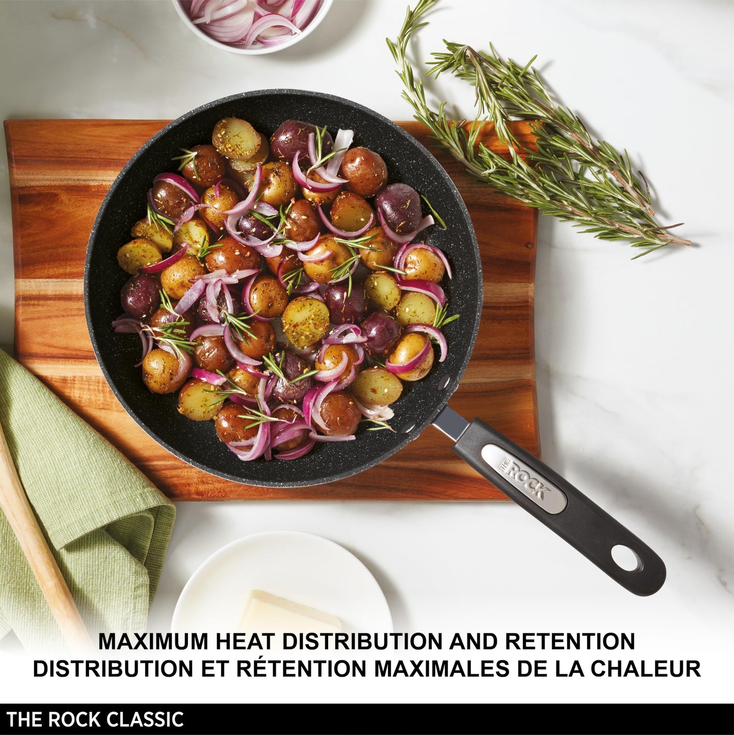 Starfrit The Rock Classic 10" (26cm) Non-Stick Fry Pan - Durable Forged Aluminum - Oven Safe - PFOA Free - Easy to Clean - Available at All In One Marketplace Canada