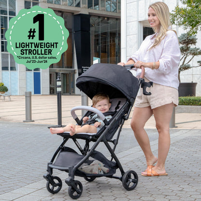 Ingenuity 3Dquickclose CS+ Compact Fold Stroller – Lightweight Stroller with Oversized Canopy, Extra-Large Storage and Compact Fold