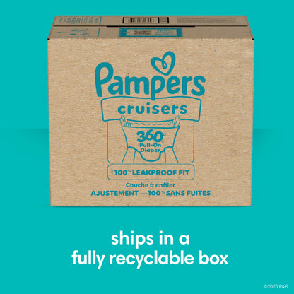 Pampers Diapers - Cruisers 360 degrees - Size 6, up to 100% Leakproof Fit, Designed for Active Babies, Pull On Diaper, EZ Off Tabs Designed for Easy Changes, 1 Pack (Count of 104)