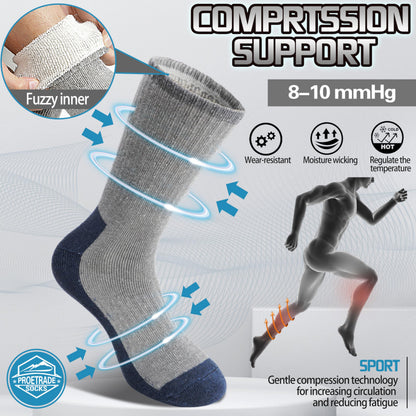 ProEtrade Merino Wool Hiking Socks for Men & Women Thermal Winter Warm Crew Thick Cushion Work Cozy Socks 4 Pairs Gifts Stockling Stuffers for Men (Mixed,M) 🍁 All In One Marketplace Canada