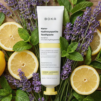 Boka Fluoride Free Toothpaste, Nano Hydroxyapatite Toothpaste, Appropriate for Sensitive Teeth - for Adult Oral Care - Lemon Lavender Flavor, 4 Fl Oz (113g) 1Pk